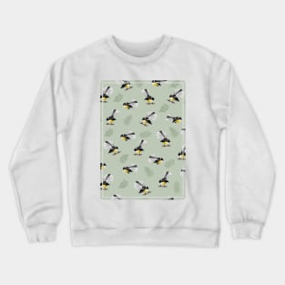 New Zealand Bird Pattern Fantails Crewneck Sweatshirt